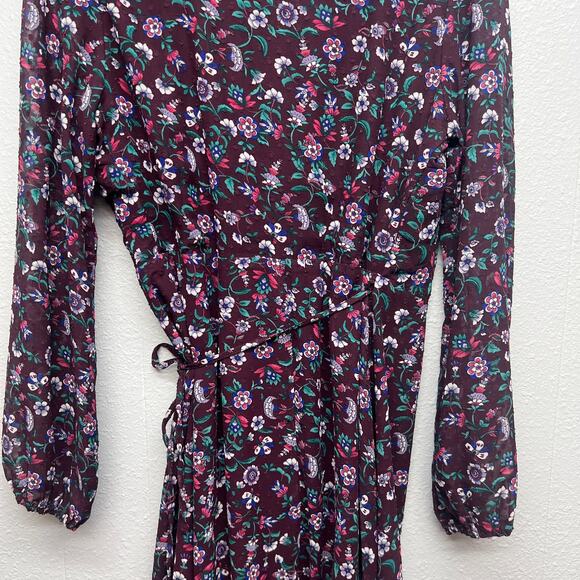 Francesca's Dress Womens Small True Wrap Floral Puff Sleeve Fairy Cottagecore - Picture 10 of 15